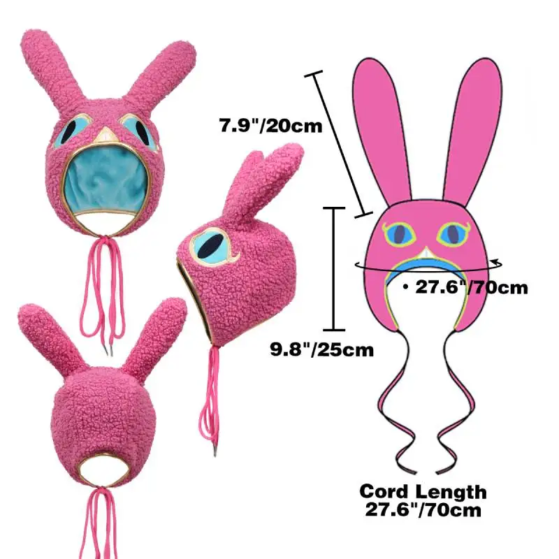 DAZCOS Winter Warm Ravio Rabbit Cosplay Hat Cute Bunny Long Ear Hood Pink Game Rabbit Cosplay Hat Quality Velvet Breath Wild Hat