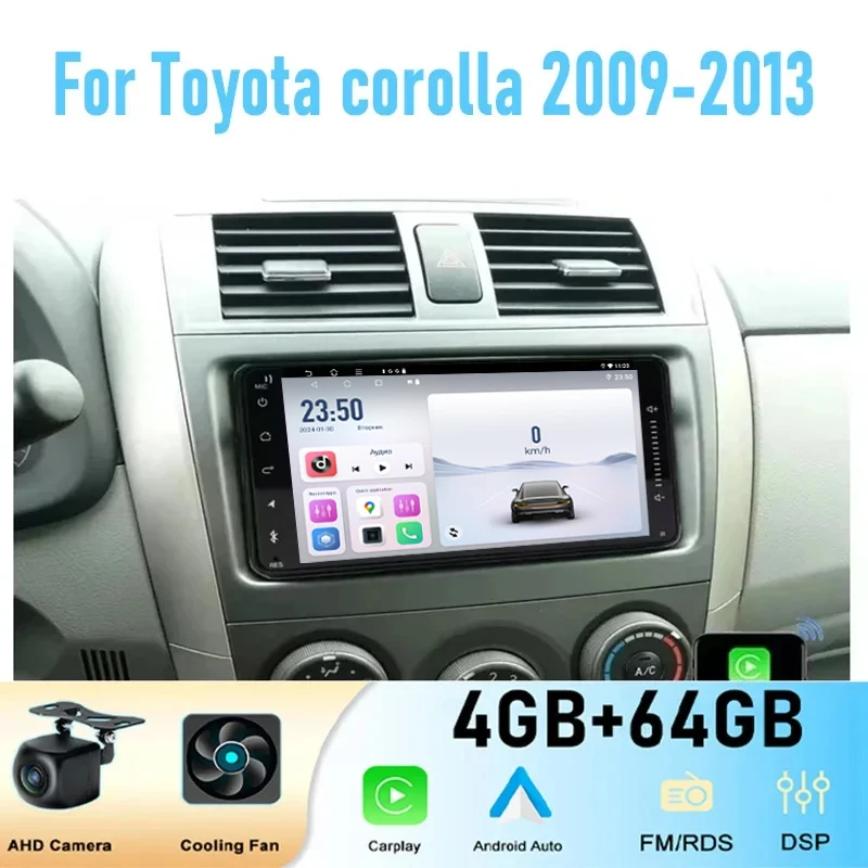 

7‘’For Toyota Corolla 2009-2013 inch 6+128GB Car Stereo Radio Carplay Android Head Unit FM BT DSP GPS Navi Multimedia Player
