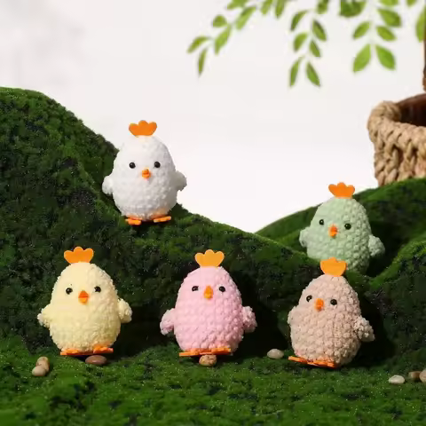 Party Decoration Cute Crochet Chick Pendant Handmade Funny Easter Chick Decoration Colorful Chick Home Decor