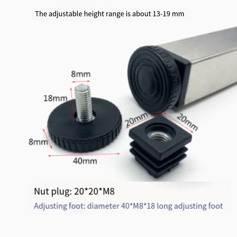 2/3/5/8/20/25PCS Runde Kunststoff Einstellung Füße Quadrat Rad Hülse Mutter stecker Einstellbare Tisch Höhe Fuß Pad Mutter Rohr Stecker