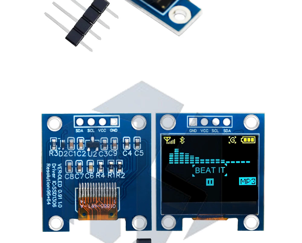 1~10PCS 0,91 Zoll OLED-Modul 0,91' Weiß Blau Gelb OLED 128X32 OLED LCD LED-Anzeigemodul 0,91' IIC-Kommunikation EGBO – Detail 13