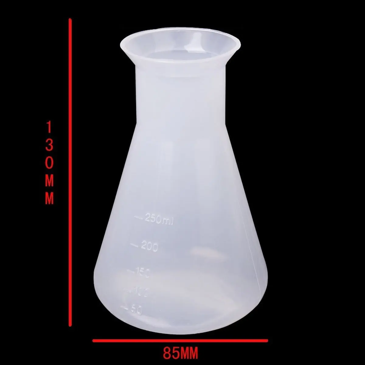 *N21R Plastic Transparent laboratory chemical Erlenmeyer flasks Container Bottle - 250 ml