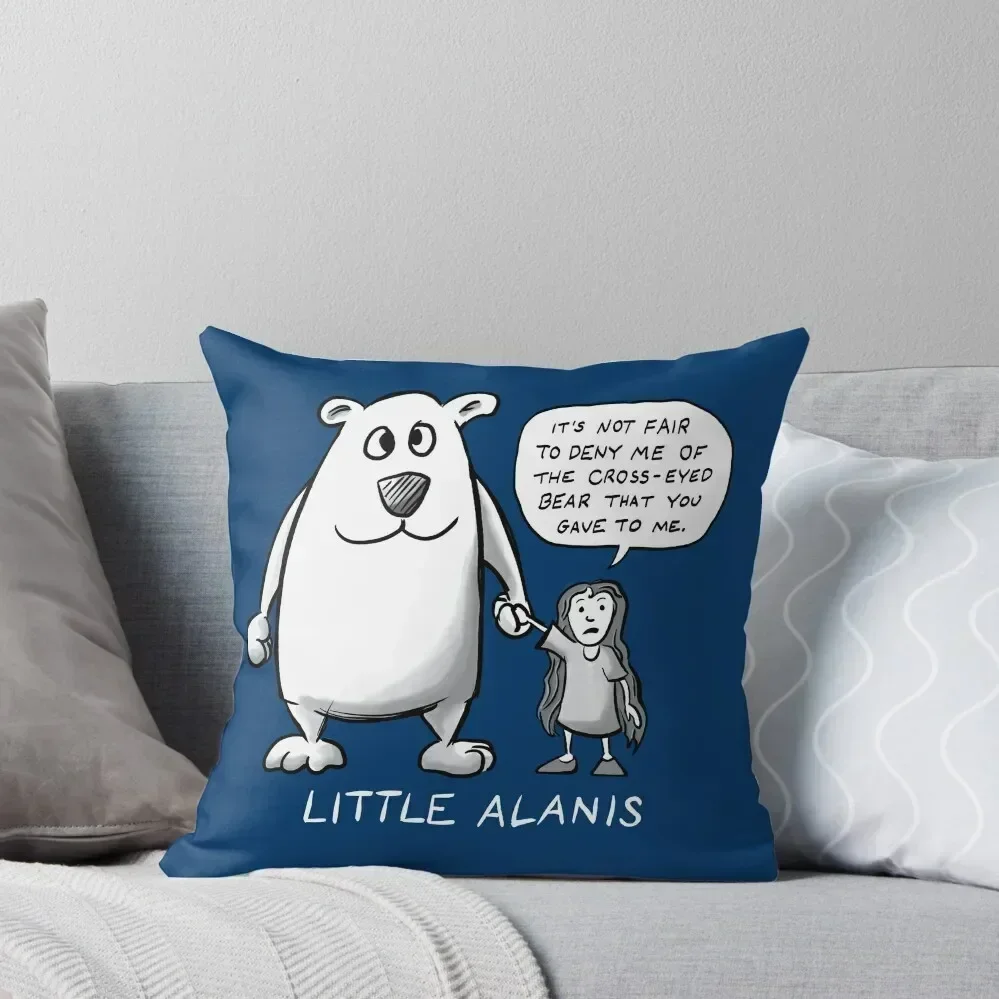 

Little Alanis and her Cross-Eyed Bear (Best on darker colors) Throw Pillow Decorative Cushion Cover Pillow Case Christmas pillow
