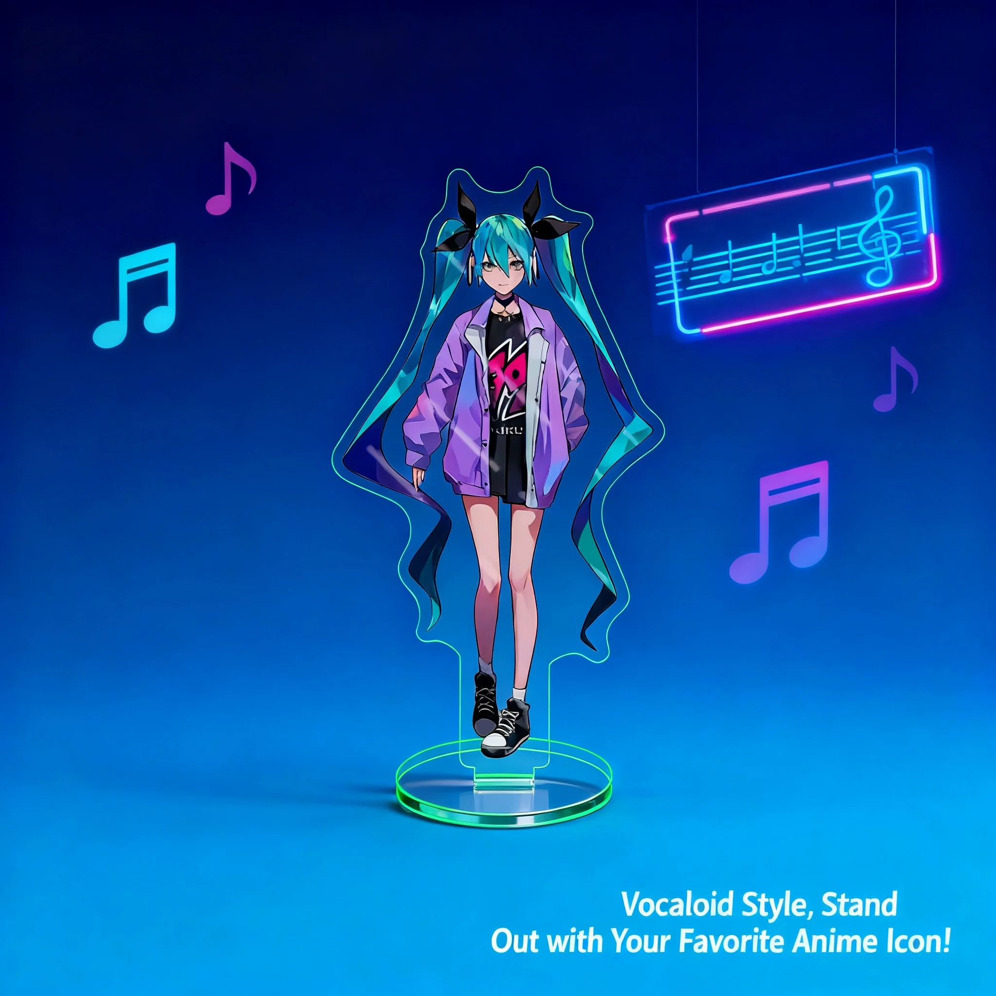 Hatsune Miku Large Standee Hatsune Miku Luo Tianyi Double Sided Acrylic Stand Figure Anime Merchandise Collectible Gift for Fans