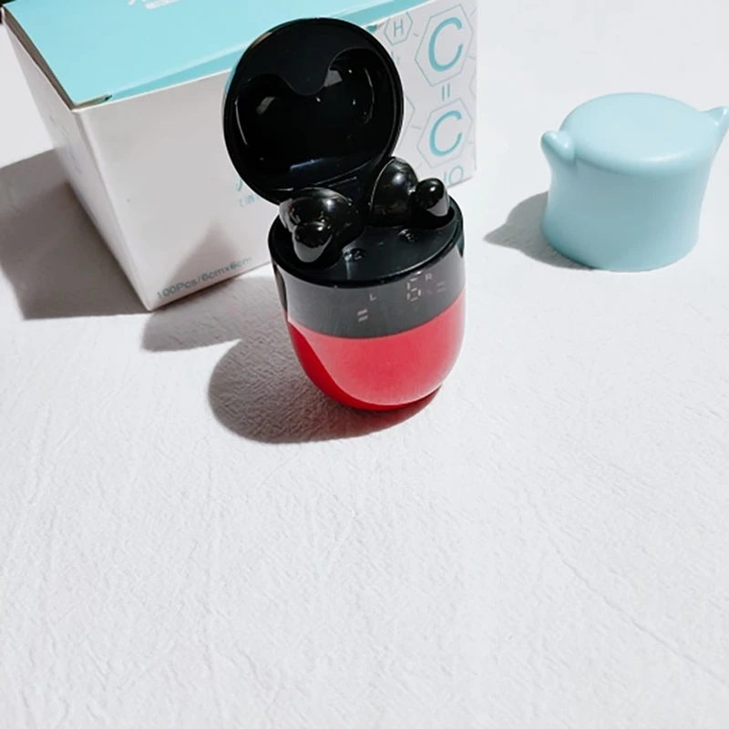 Bezprzewodowe słuchawki Bluetooth Sportowe słuchawki douszne z zestawem głośnomówiącym i cyfrowym wyświetlaczem zasilania Etui ładujące Czarny