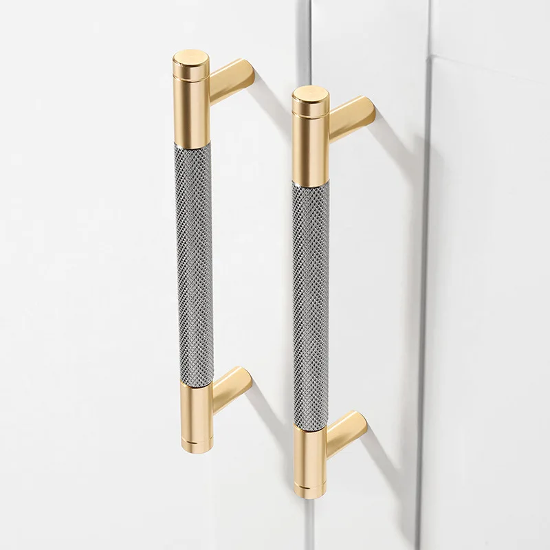 400mm Length Nordic Golden Kitchen Cupboards Cabinet Knobs Handles for Knurled Furniture Cabinets and Drawers Handles Pulls