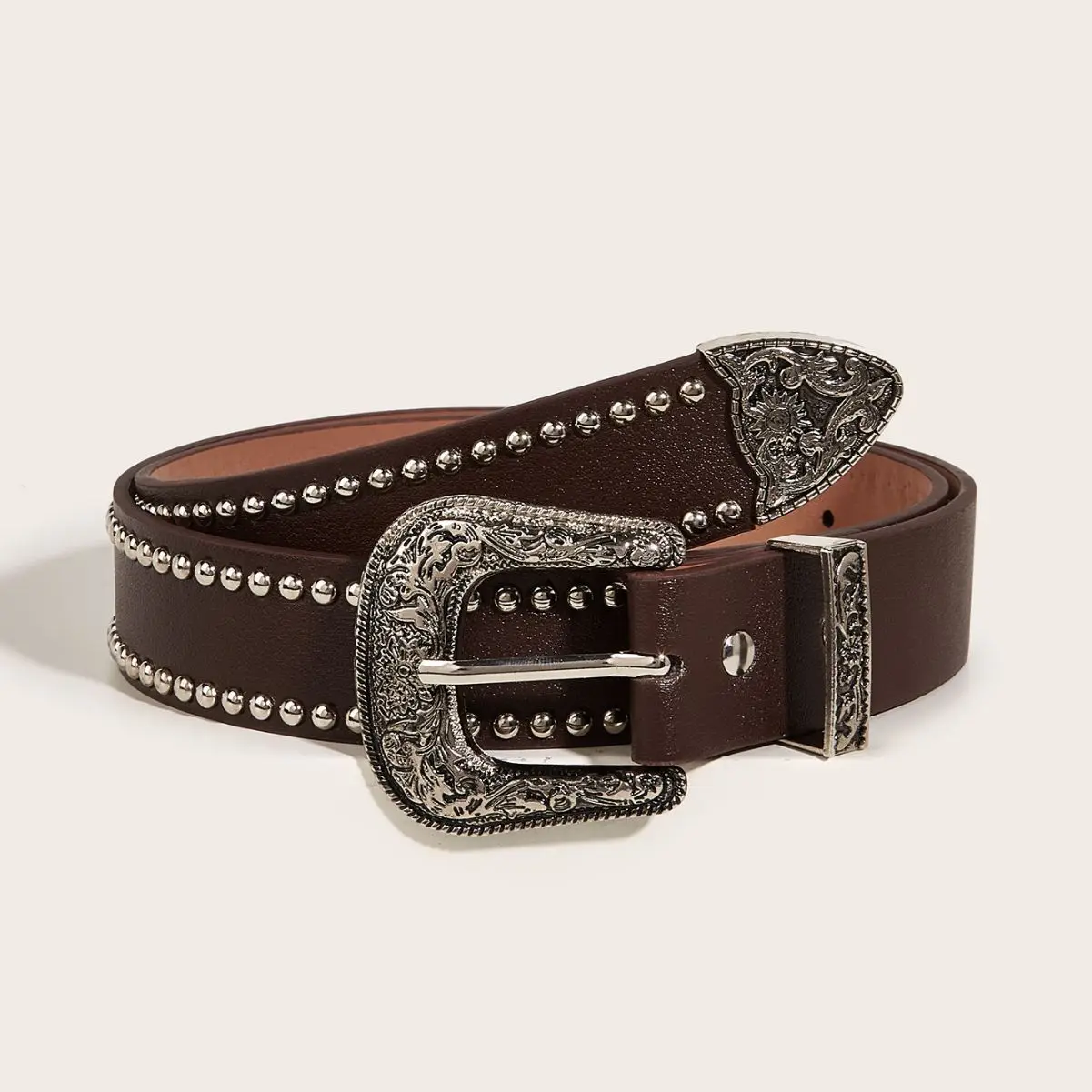 New Arrival Fashion Punk Rivet PU Belt Personalized Unisex Universal Waist Belt For Denim Jeans