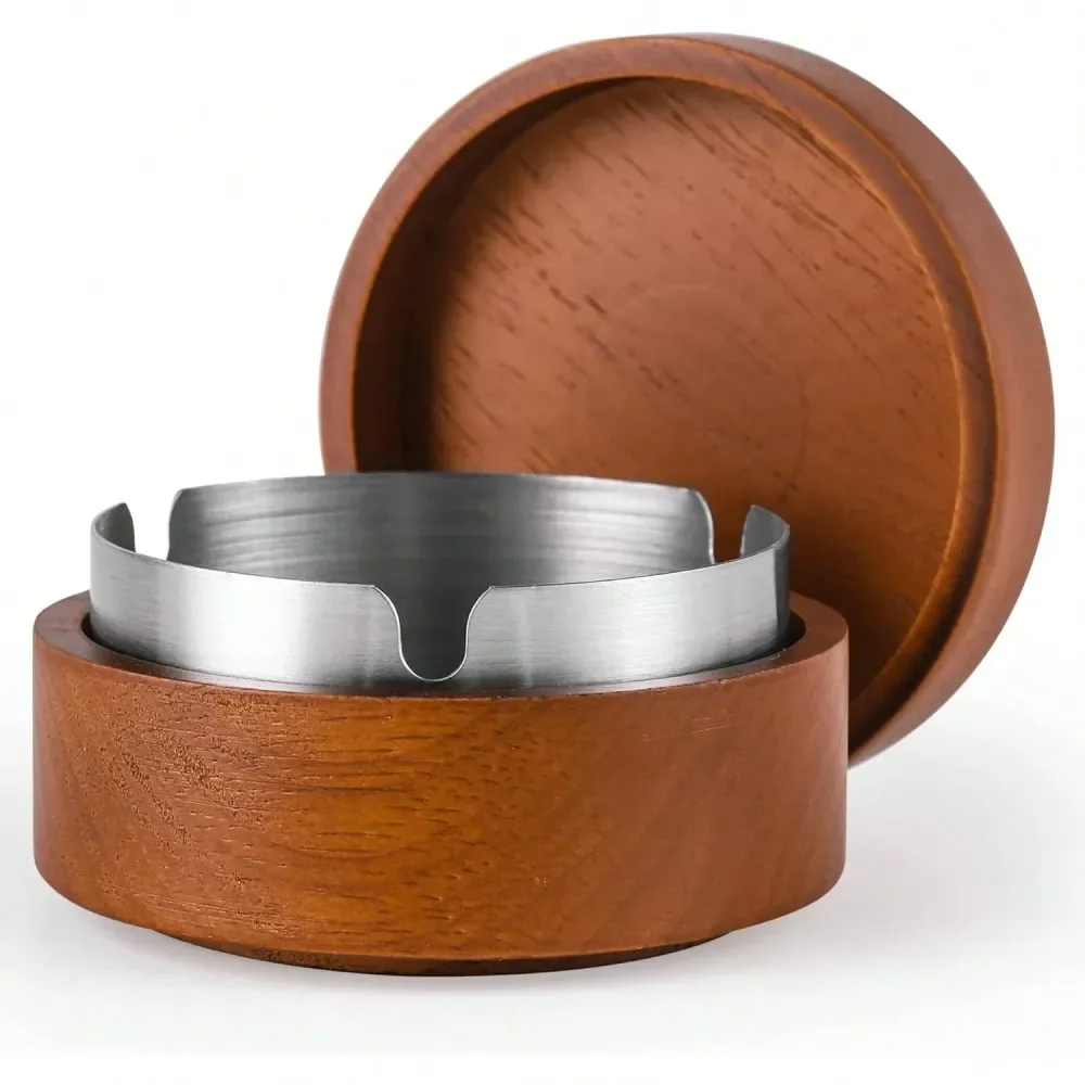 

Пепельница с крышкой для курильщиков, с внутренней частью из нержавеющей стали, ветрозащитная, прочная, легко чистится, идеально подходит для использования в помещении и на улице, например, на террасе.