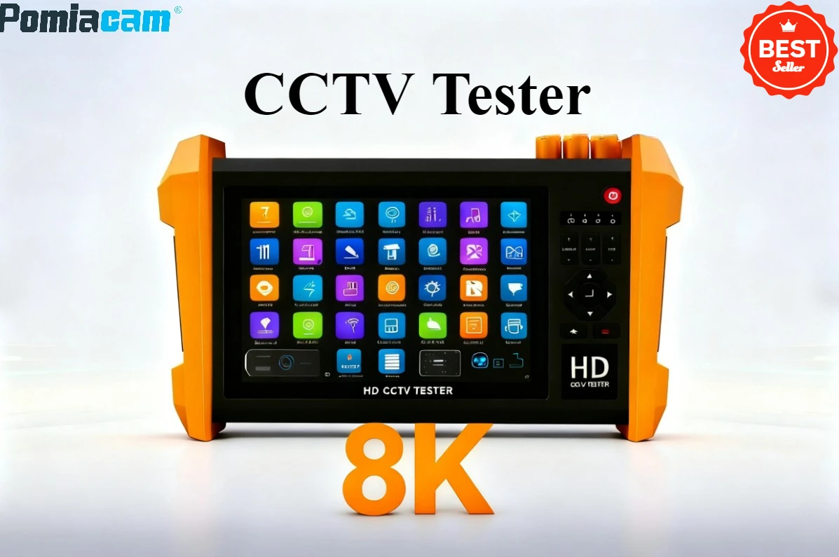 K15-ADHS 7 inch 8K IP CCTV Camera Tester Supports 8MP SDI AHD CVI TVI CVBS Test with HDMI VGA Input SFP Optical Port