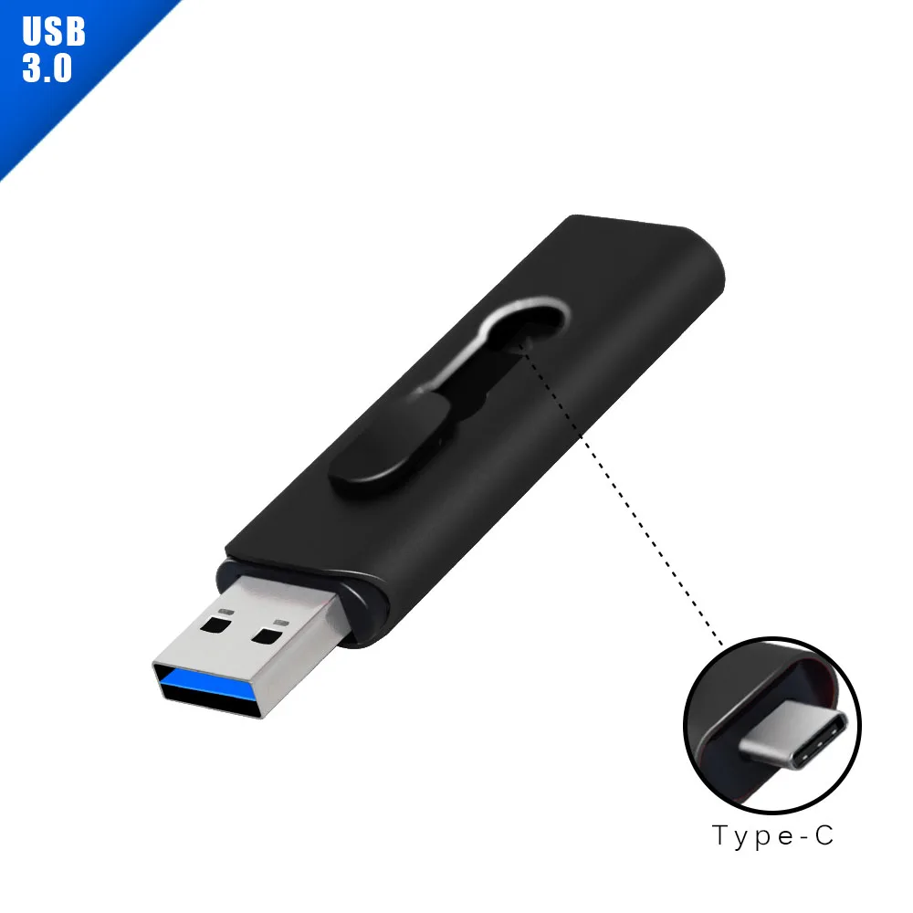 OTG 3 IN 1 USB tipe-c multifungsi, Flash Drive USB tipe-c 128GB cle 3,0 Stik USB 32/64 GB untuk ponsel