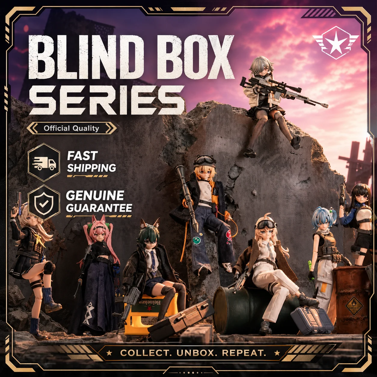 2026 New Eden Toys Black Iron Rest Series BJD Dolls Blind Box Mystery Box Toys Cute Action Anime Figure Kawaii Model Gift