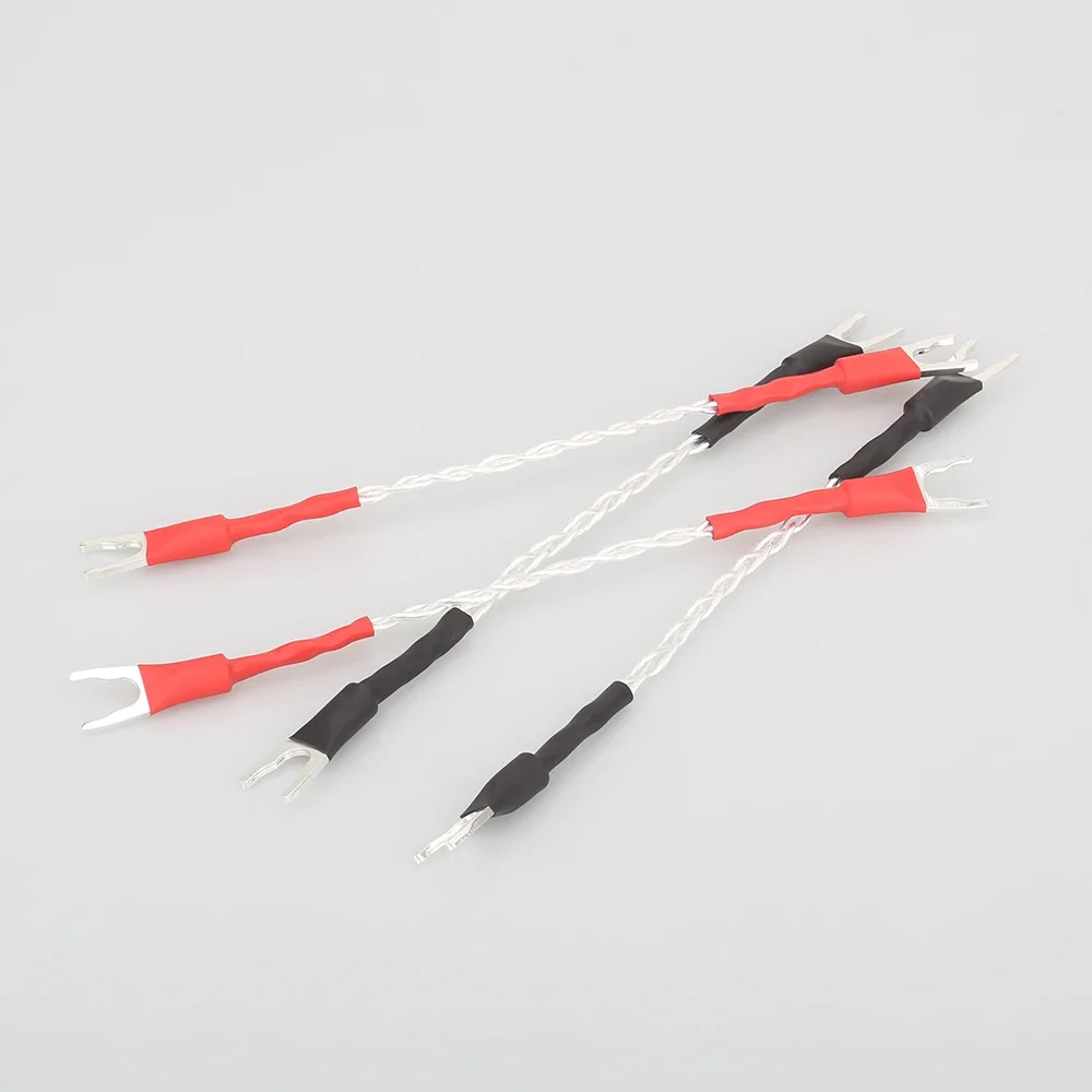 Hi-end áudio banhado a prata jumper cabo de alto-falante hifi jumper de áudio com terminal de pá y banhado a prata 8ag