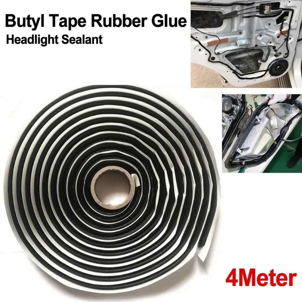 1Pcs Butyl Rubber Glue Headlight Sealant Retrofit Reseal Hid Headlamps Taillight Shield Glue Tapes Car Door Seal Car Accessories