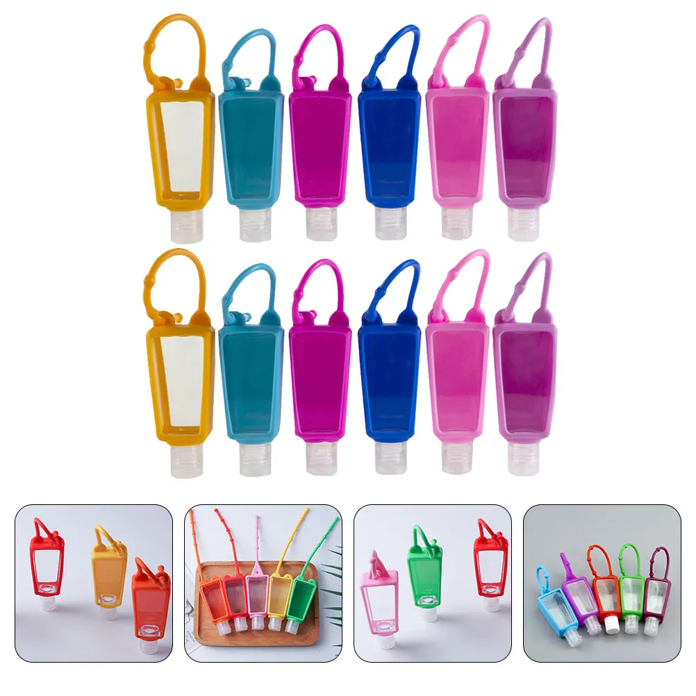 

18pcs Silicone Keychain Bottle Holder Cover 30Ml Travel Lotion Hand Container Durable Storage Keychain Bottles For