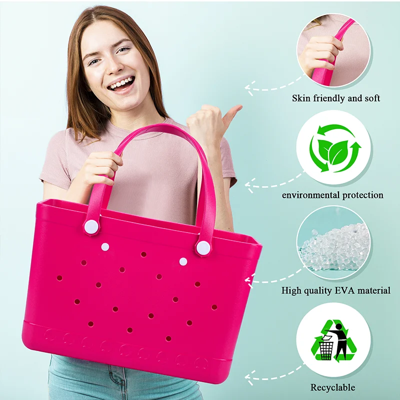 

Bag Organizer Multi-functional Environmental Protection Outdoor Waterproof Large Capacity Hole Bag EVA Pink Purple