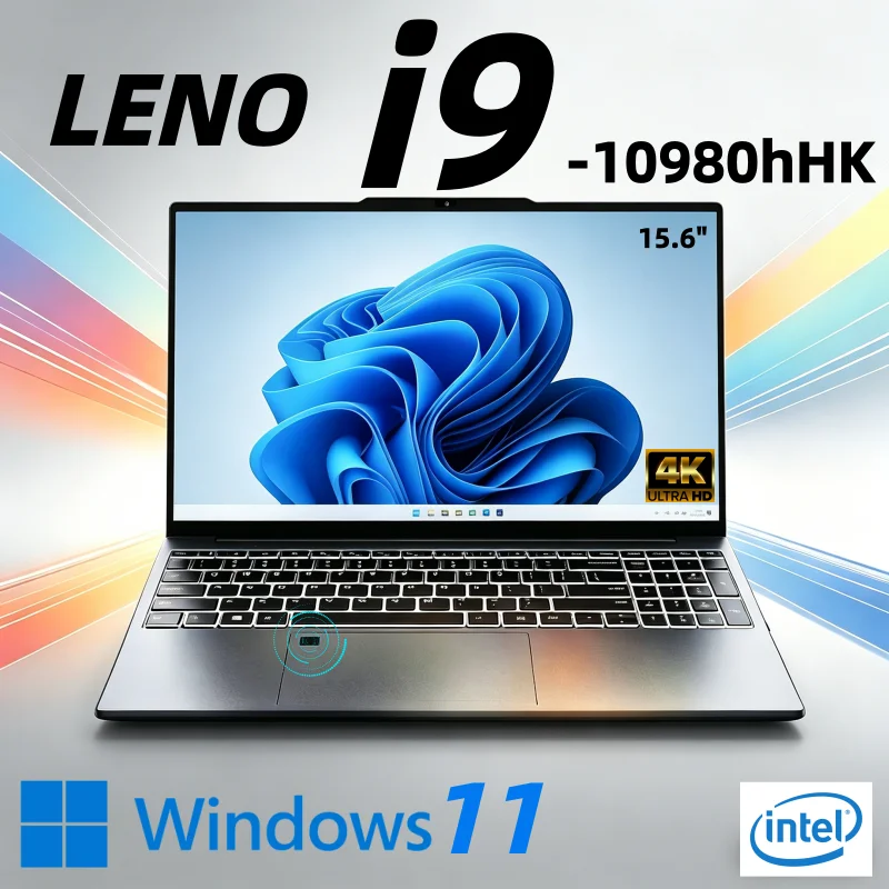 15.6 Inch Gaming Laptop Intel Core i9-10980HK 16GB RAM 1TB/2TB SSD Fingerprint Unlock 1920*1080Ultra Thin Notebook PC Windows 11