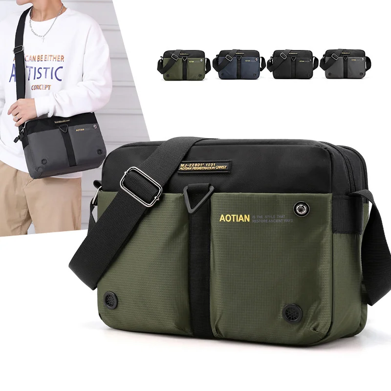 

Weysfor Nylon Shoulder Bags Men Casual Travel Waterproof Single Bag men Sling Cross Body Male iPad Messenger