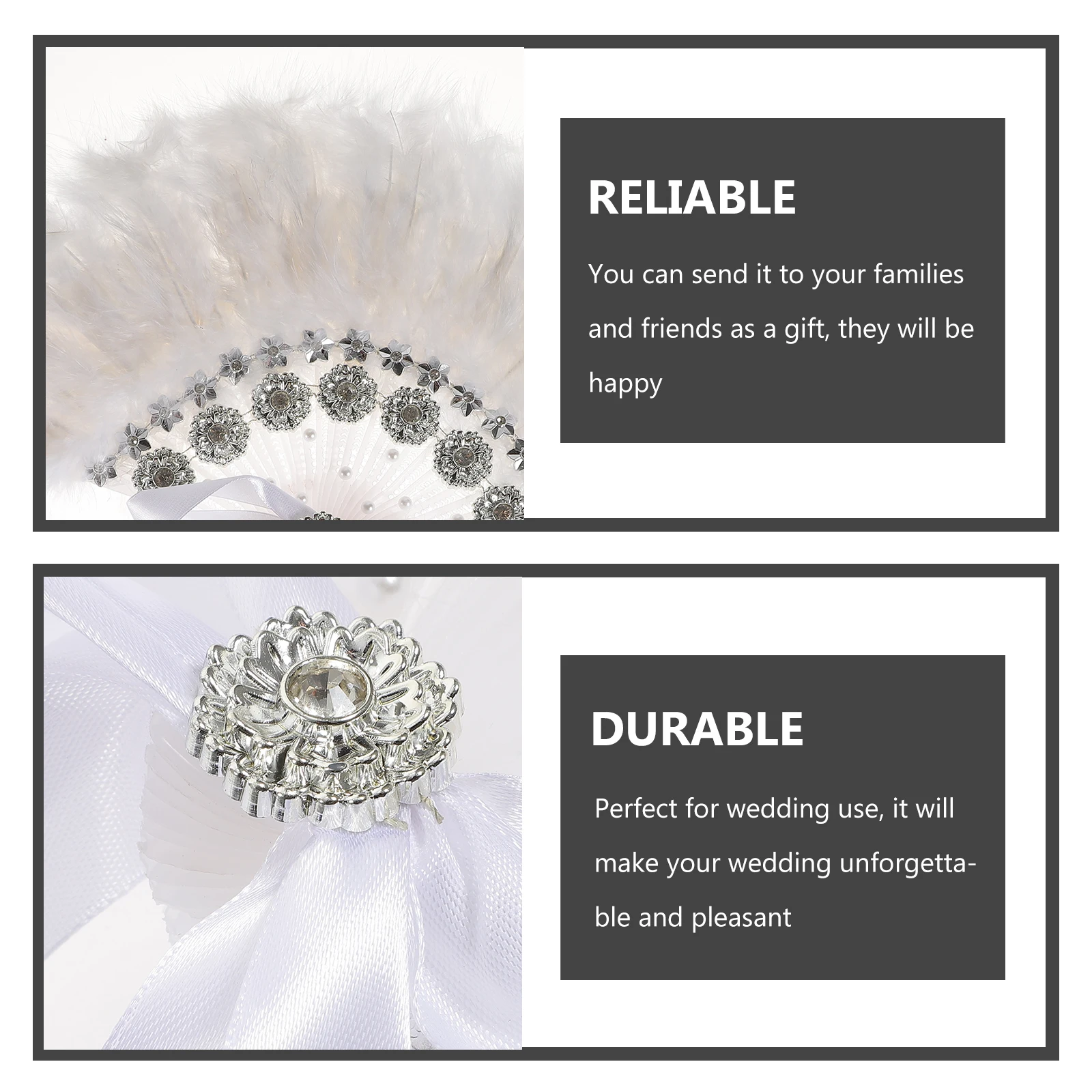 

Rhinestone Plume Bride Wedding Bridal Decorative Party Prop Stage Performance Handheld For Women Festival Dance Show Wall