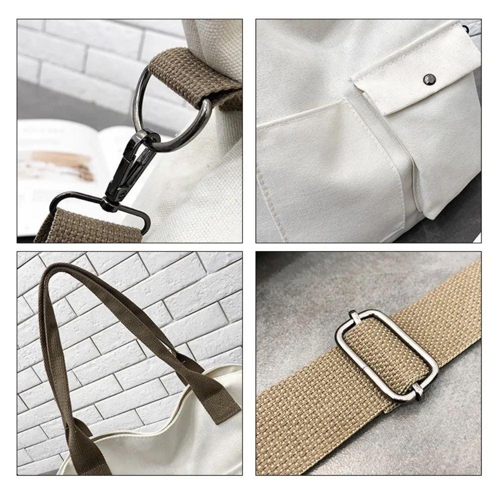 New Canvas Memorial Black Handbag Large Capacity Black Shoulder Bag Tote Bag Women's