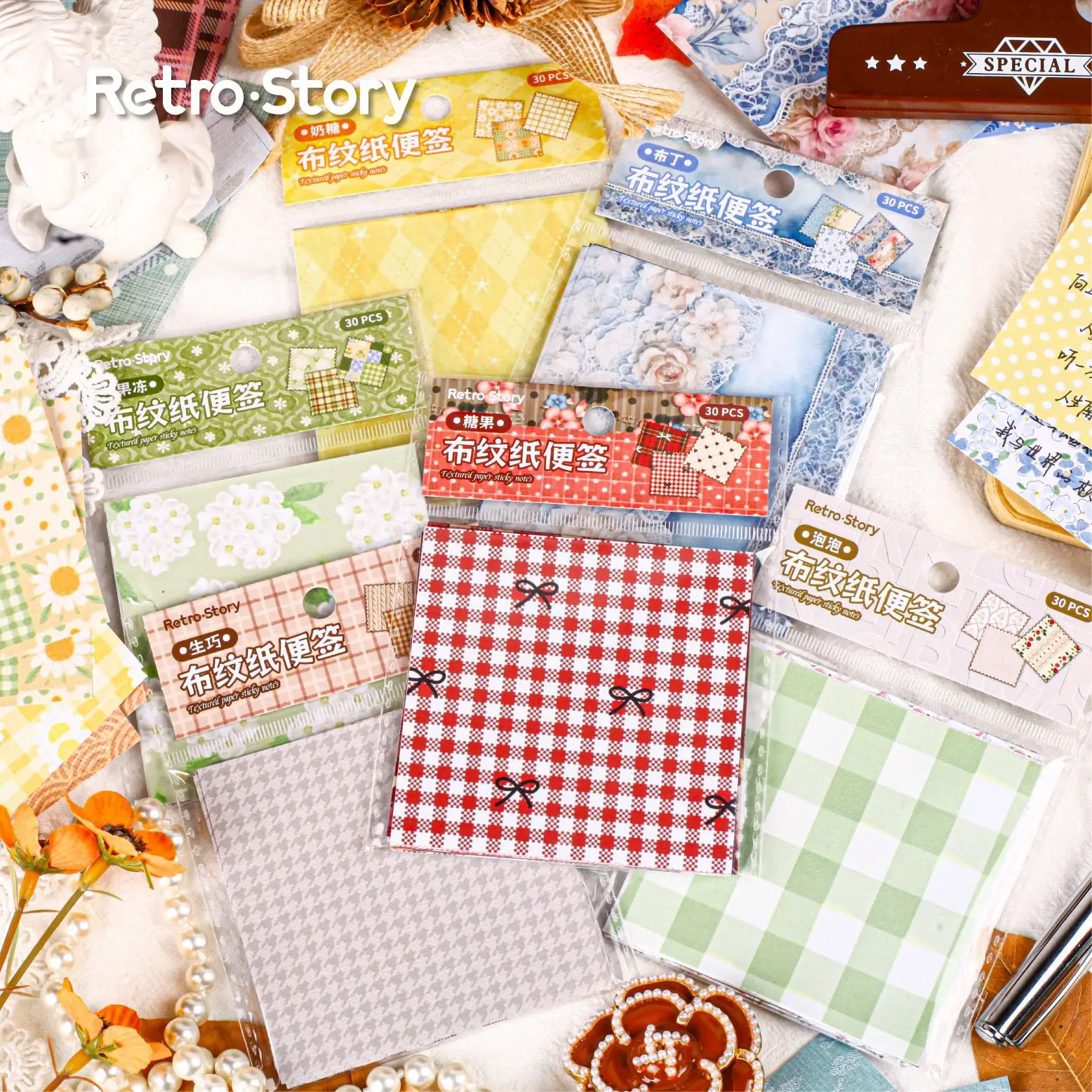 30pcs/lot Memo Pads Material Paper graph paper Junk Journal Scrapbooking paper Background Decoration stationery