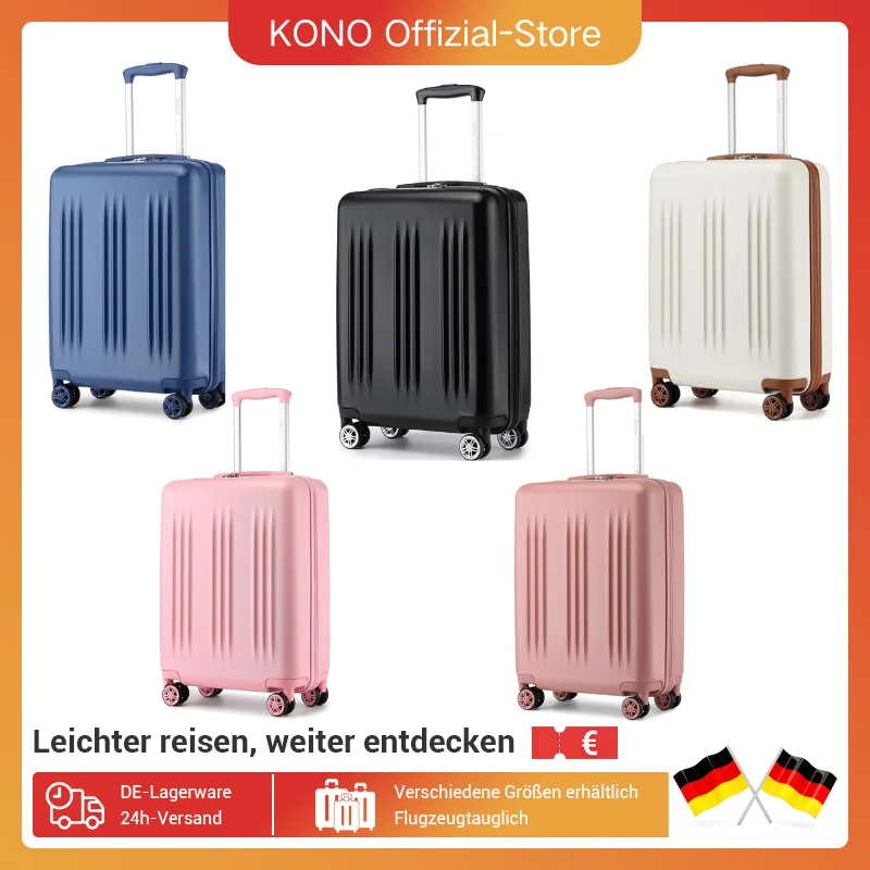 KONO Hard Case espandibile 4 Roll TSA Lock bagaglio a mano leggero 55cm Medium 65cm Large 75cm Trolley
