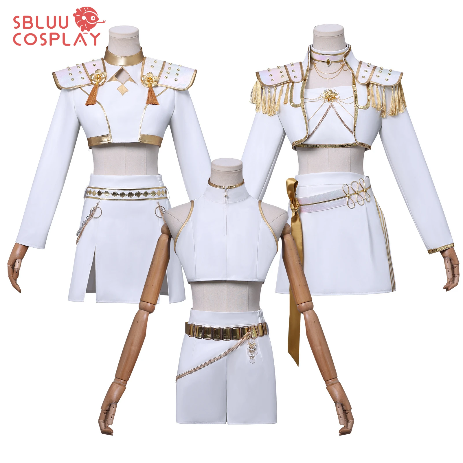 

SBluuCosplay KPop Huntrix Zoey Mira Rumi Cosplay Demon Hunters Cosplay Costume Wig Women White Suit Halloween Party Outfit