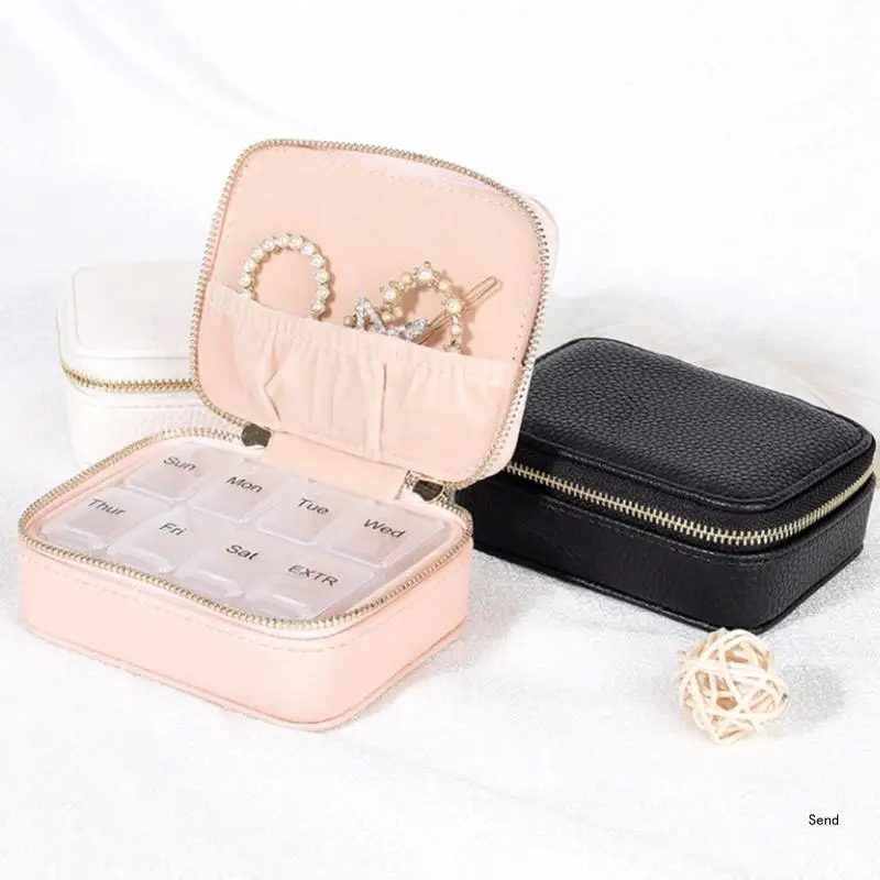 Dustproof Small Jewelry Box Convenient Jewellery with Dividers Elegant Earrings Necklaces Jewellery Holder