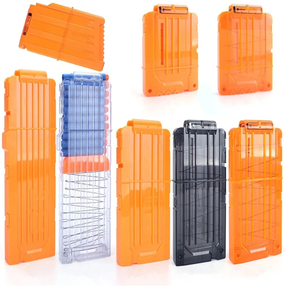 Transparent Orange Universal Reload Clip 6 /12 /18 Rounds for Magazine Darts Soft Bullet Toy Gun Accessories