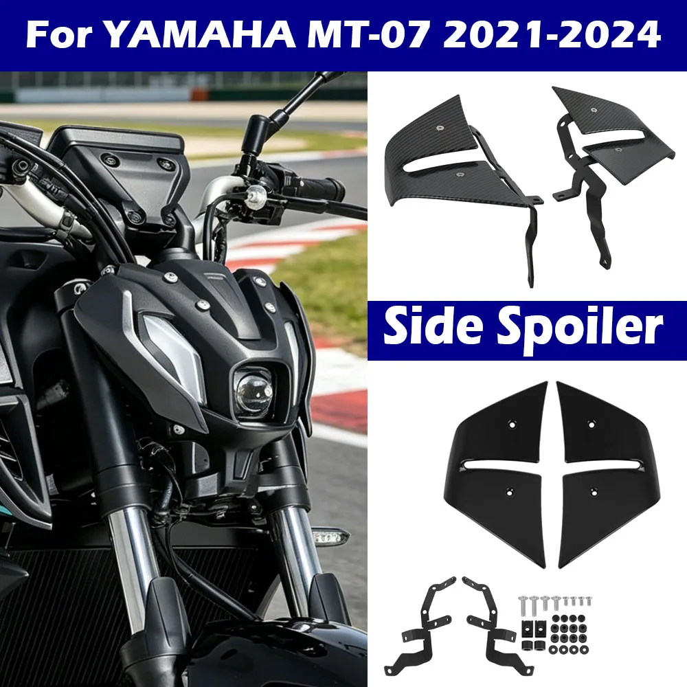 

For YAMAHA MT-07 MT07 MT 07 2021-2024 Motorcycle ABS Side Spoilers Aerodynamic Wing Deflectors Naked Fairing Wing Deflector