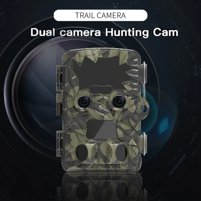 4K HD Trail Camera 20MP Pixel IR Dual Cam Night Vision Waterproof Wildlife Hunting Infrared Camera Photo/video Traps H8201