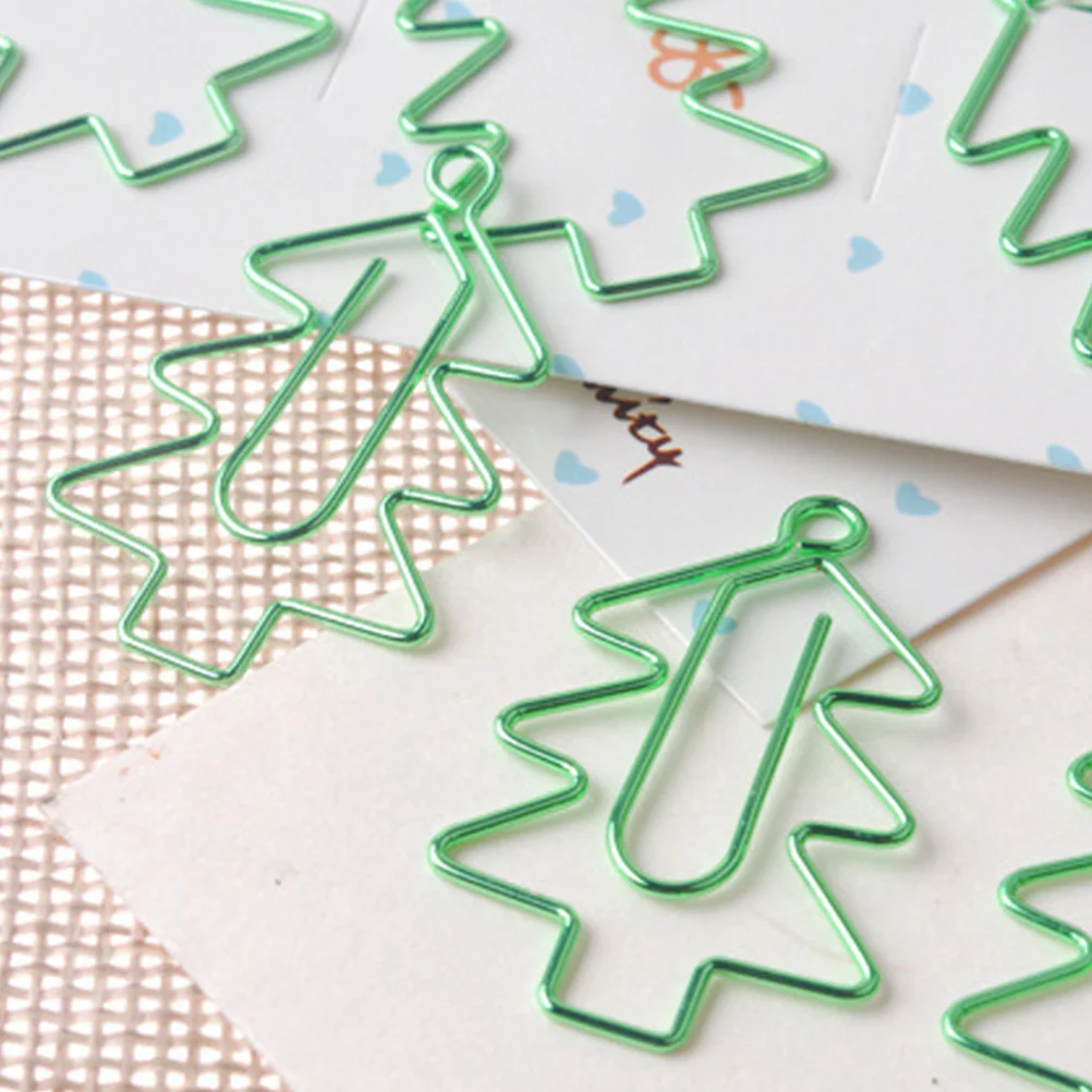 

6Pcs Colored Bookmarks Christmas Tree Paper Clips Creative Design Metal Stationery Office School Supplies Decorative Paper