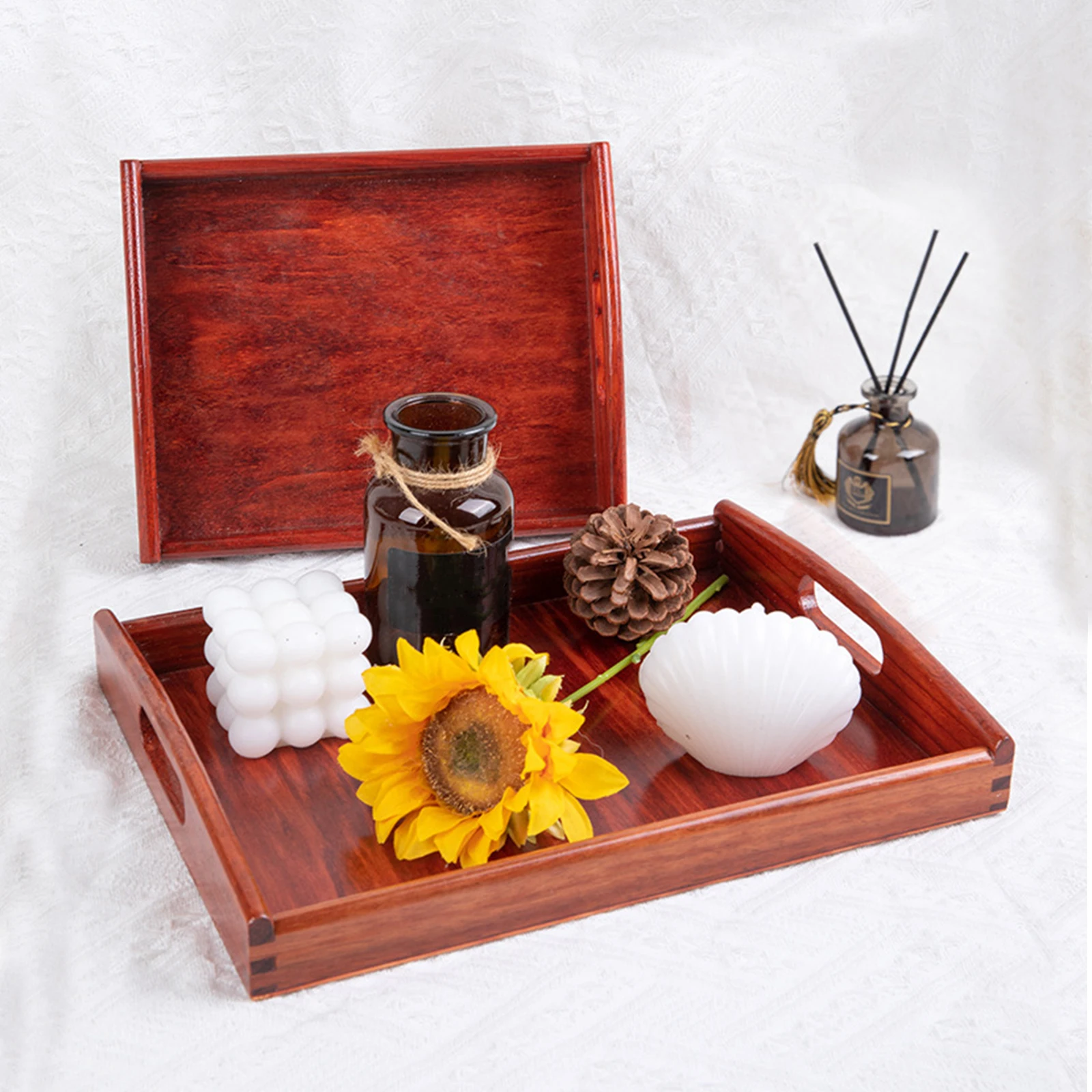 

Red Tray Food Drawing Paint Organizer Serving Trays for Toddlers Wooden Crafts Art Small Child