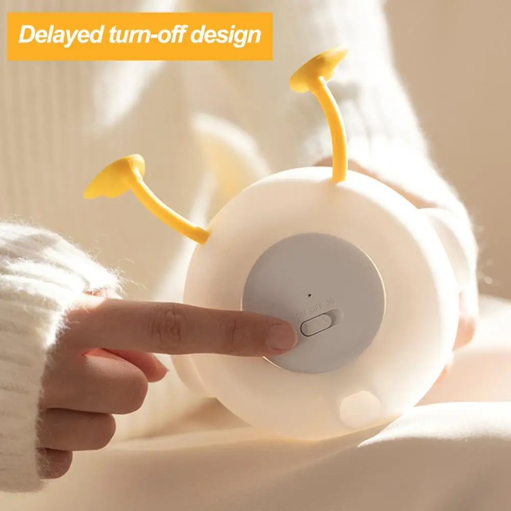 

Home Adorable Duckling Shaped Night Light with Warm Touch Adjustable Brightness Automatic Off Timer for Bedside Use Cartoon