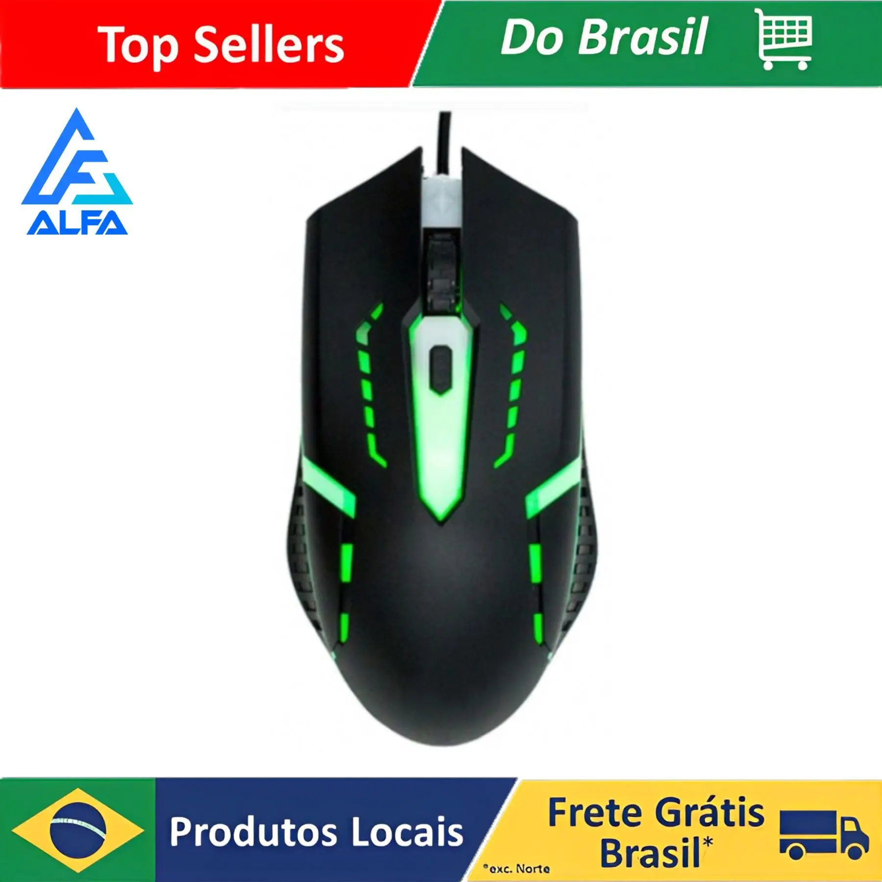 Mouse Gamer Usb 3200Dpi Led RGB Ajustável Com Fio KAPBOM KA-609