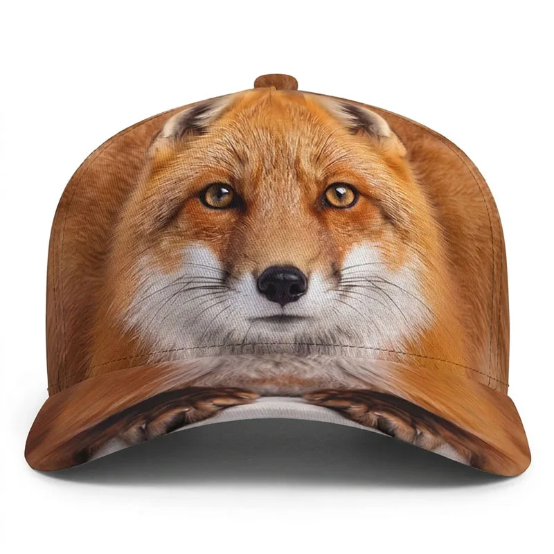 Red Fox Custom Baseball Cap Rusty Little Foxy Copper Ginger Gift Hip Hop Hat Trucker Flat brim Adjustable Fashion Outdoor Unisex