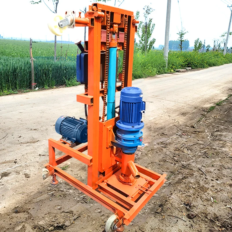 Customized Mini Hydraulic Water Well Drilling Rig 100m Deep Hole Electric Portable Design Home Lightweight
