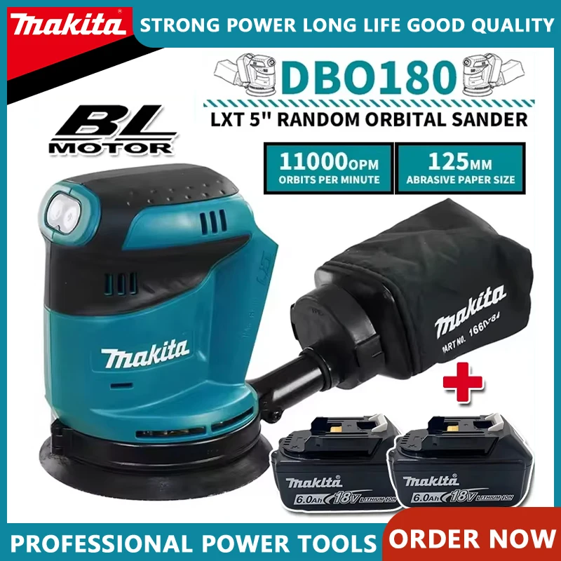

Makita DBO180Z 18 В бесщеточный аккумуляторный диск случайный орбитальный шлифовальный станок деревообрабатывающий шлифовальный шпатлевка полировка голый инструмент