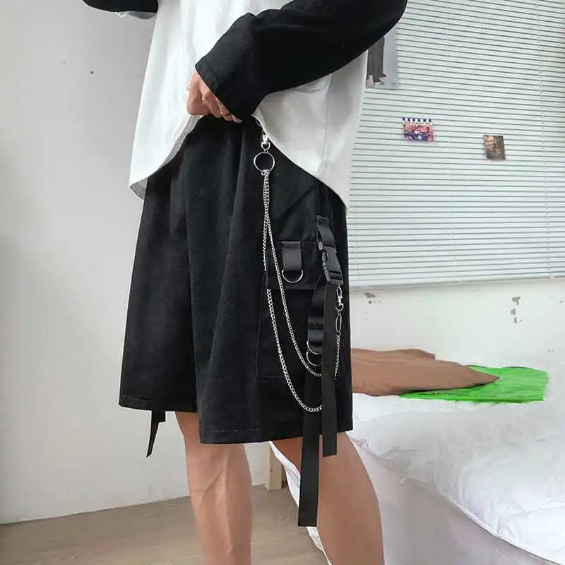 

Рабочие шорты, мужские трендовые корейские версии, свободные универсальные спортивные и повседневные широкие брюки с пятью точками в стиле хип-хоп