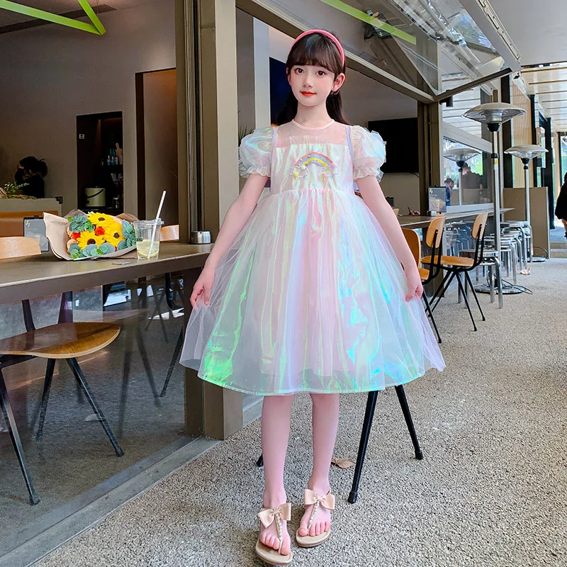 2024 New Summer Girls' Colorful Wings Dress is fashionable, sweet and exotic, and girls' shopping must have a wild princessdress