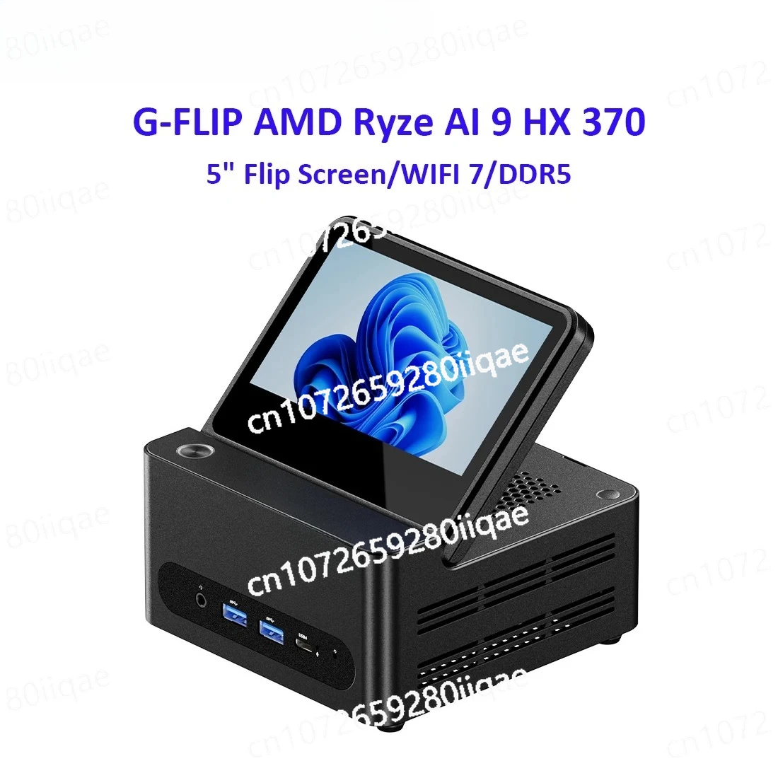

Мини-ПК G-FLIP AMD Ryzen AI9-HX370 Настольный 5-дюймовый откидной экран USB4 OCuLink Wi-Fi7 Настольный компьютер Мини-ПК для работы и игр