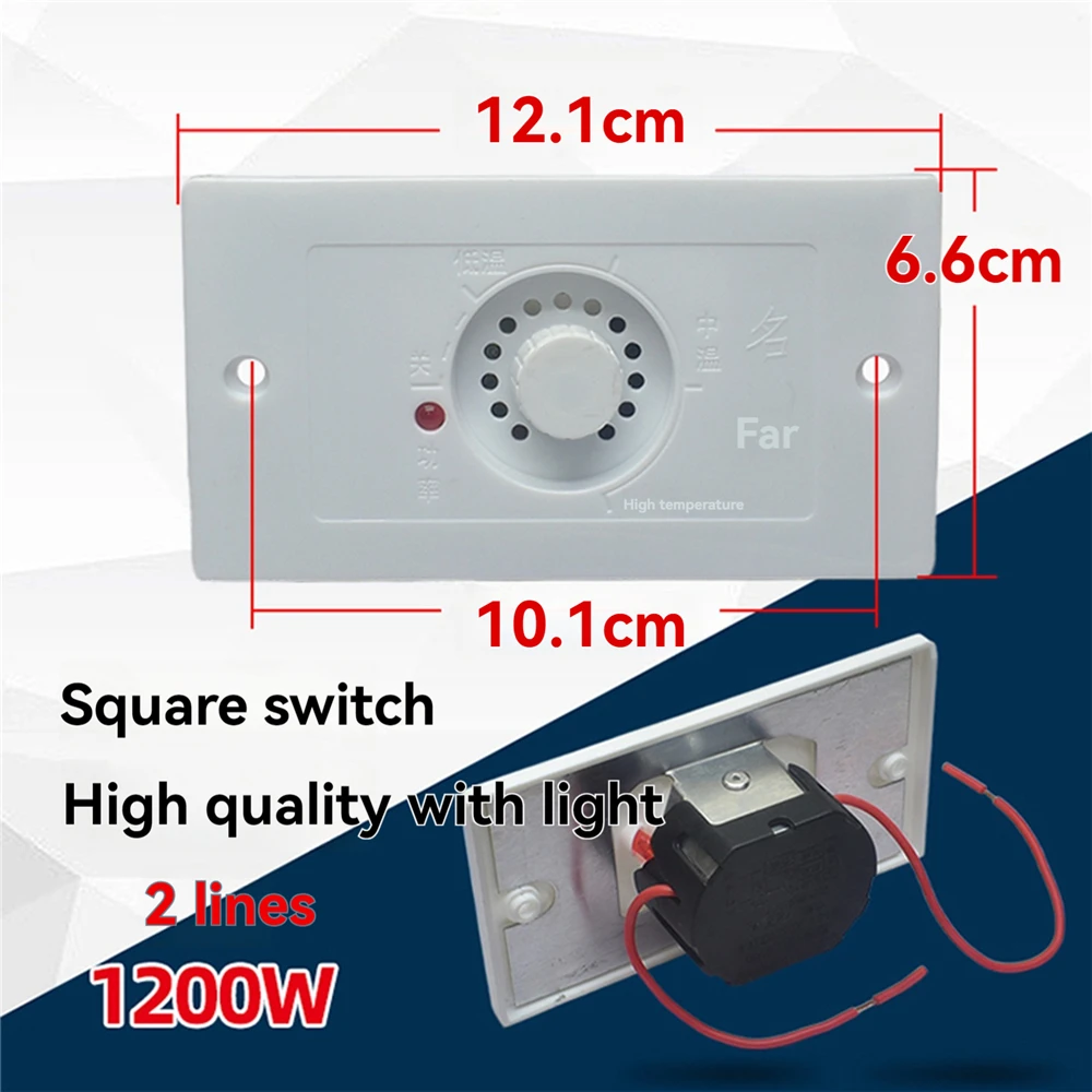 1000/1200W Temperature Control Switch high-power Stepless Adjustable Controller Electric Heater/ Burner/ Oven Accessories