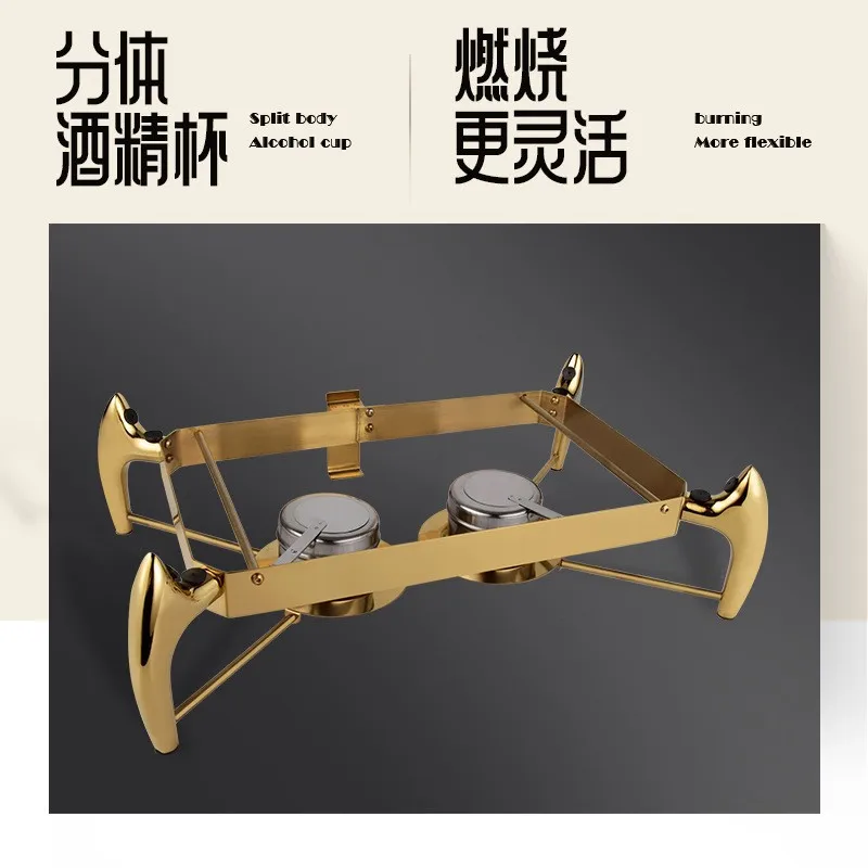 Stainless steel rectangular visual hydraulic cover Commercial insulation furnace Hotel restaurant Deluxe buffet furnace Buffy fu