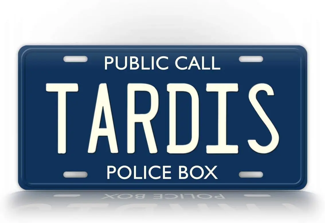 Signsonline-Online Doctor Who Tardis License Plate, Chamada Pública, Police Box, Auto Tag, Decoração para casa, Metal Wall Sign