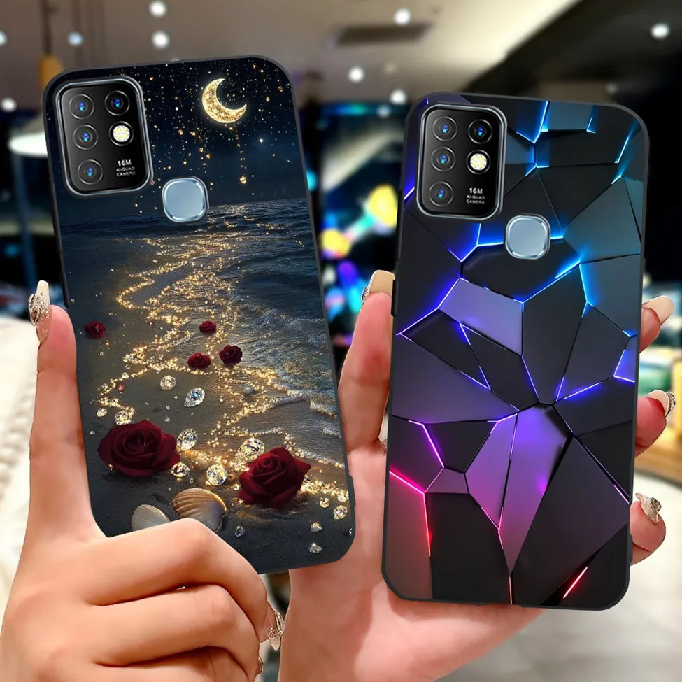 For Infinix Hot 10 Case Silicone Cute Cat Fashion Flowers Luxury Painted Back Cover For Inifnix Hot 10 Phone Case X682B X682C - view 2