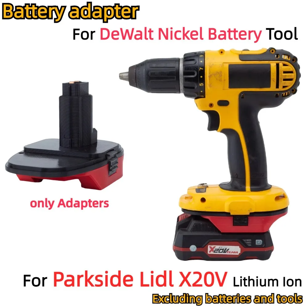 

Адаптер для литий-ионной батареи Parkside Lidl X20V для никелевой батареи DeWalt, Беспроводная электрическая дрель, преобразователь инструментов (только адаптер)