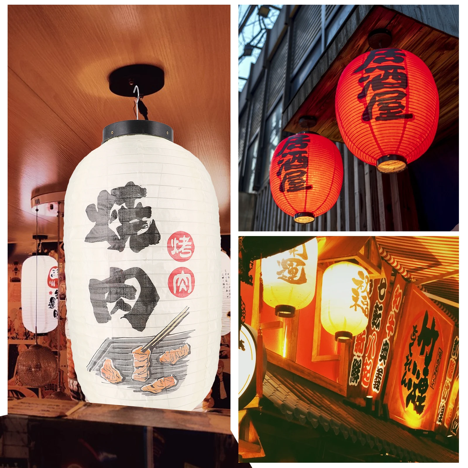 

Japanese Lantern Silk Decorative Lights for Home Restaurant Bar Traditional Outdoor Decor Japanese Style Party