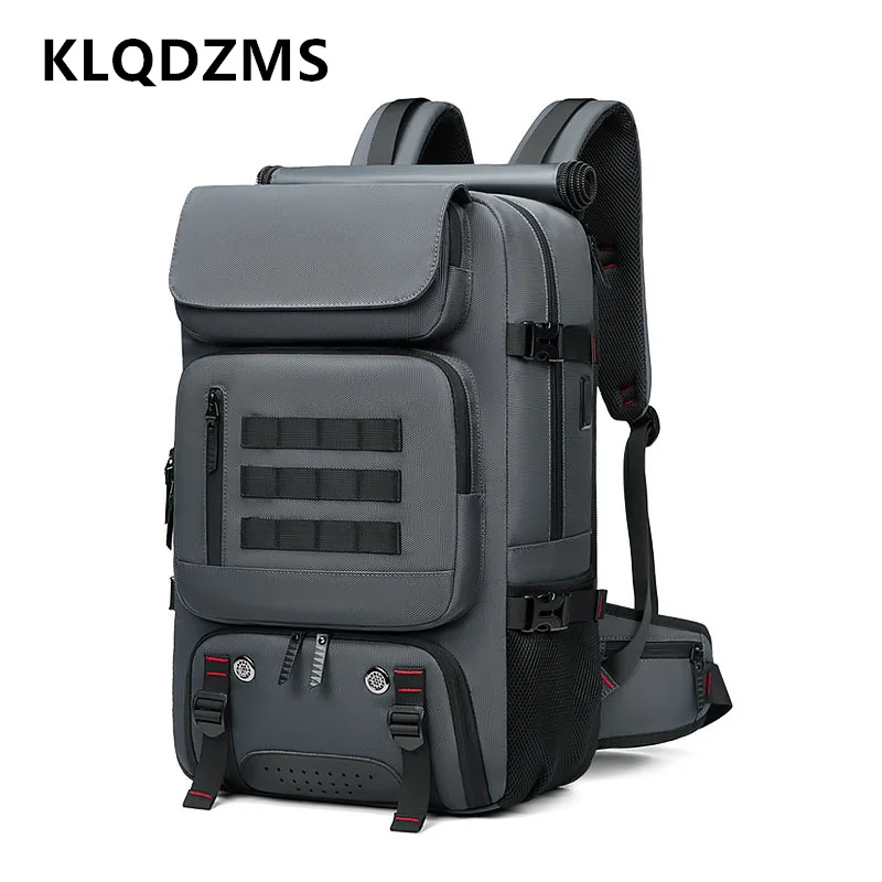 Imagem -06 - Klqdzms-usb Mochila de Carregamento para Homens Bolsa de Viagem de Grande Capacidade Bolsa de Caminhadas ao ar Livre Oxford Business Laptop Bolsa Alta Qualidade