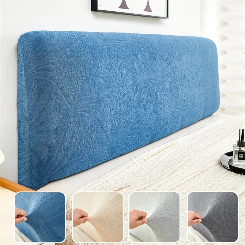 

1 шт., универсальный жаккардовый чехол для изголовья кровати, однотонный эластичный чехол для изголовья кровати, защита от пыли прикроватной тумбочки для декора спальни