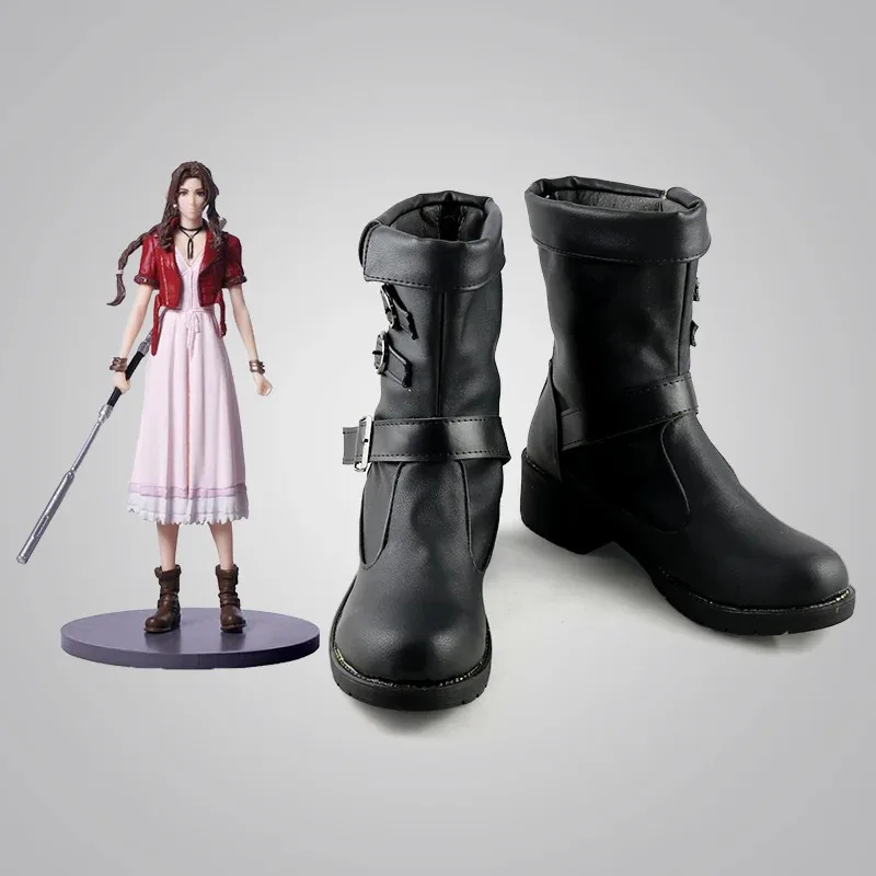 Final Fantasy 7 FF7 Vii Aerith Set stivali cosplay scarpe per donna ragazza su misura colore nero e marrone tra cui scegliere