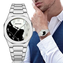 Men Fashion Watch Stainless Steel Urtra Thin Business Wristwatch Arbic Dial Quartz Waterproof  Reloj Hombre Gift Clock